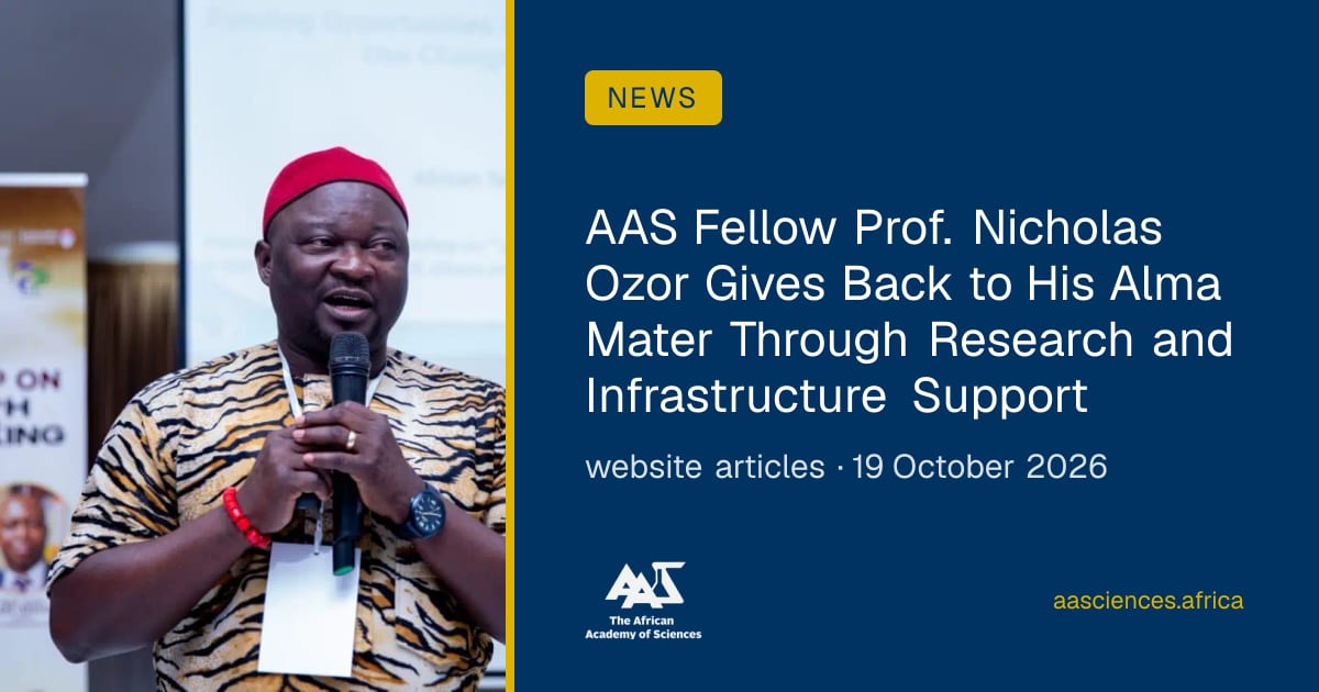 AAS Fellow Prof. Nicholas Ozor Gives Back to His Alma Mater Through ...